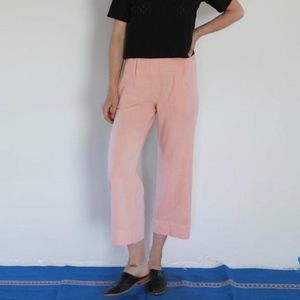 Me & Arrow Pleated Pants in Cherry Blossom Linen
